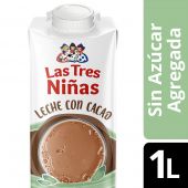 Leche con Cacao Las Tres Niñas Sin Azucar 1 lt