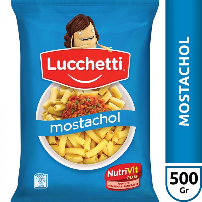 Fideos mostachol Lucchetti x 500gr.
