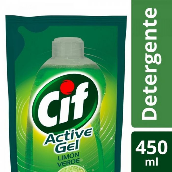 Detergente CIF Desengrasante Limon Verde Doy-pack 450ml