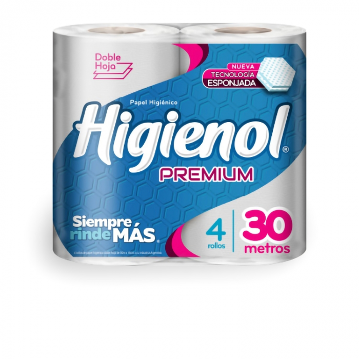 Papel Higenico Higienol Premium Doble Hoja 30mt 4 u