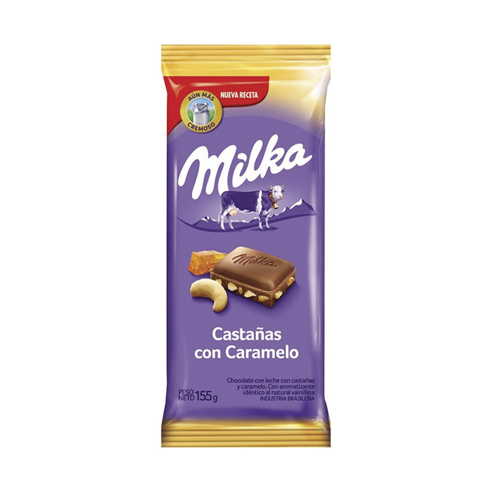 Chocolate Milka Castañas con caramelo 155 gr