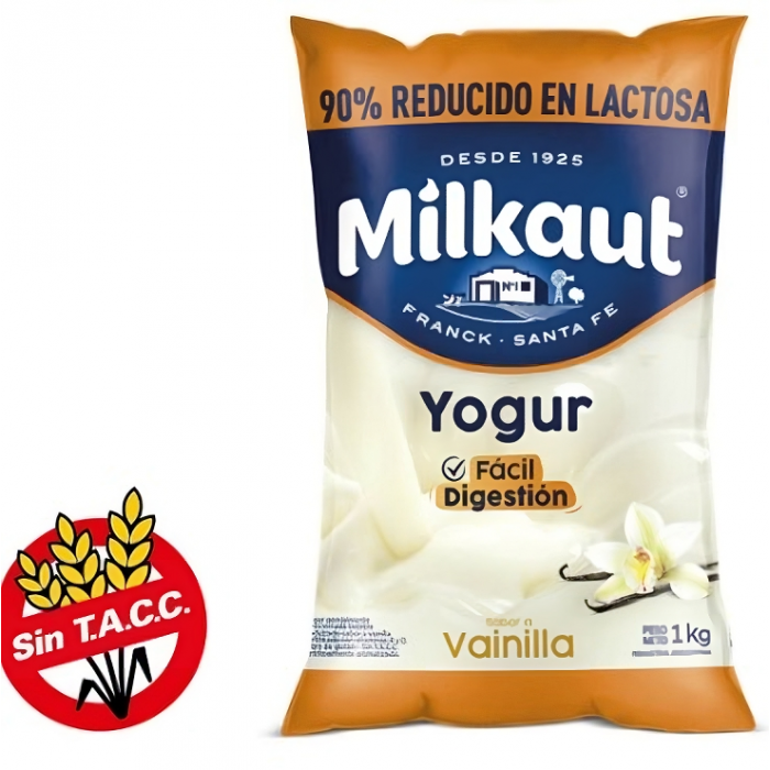 Yogur Bebible Vainilla Reducido en Lactosa Milkaut 1lt
